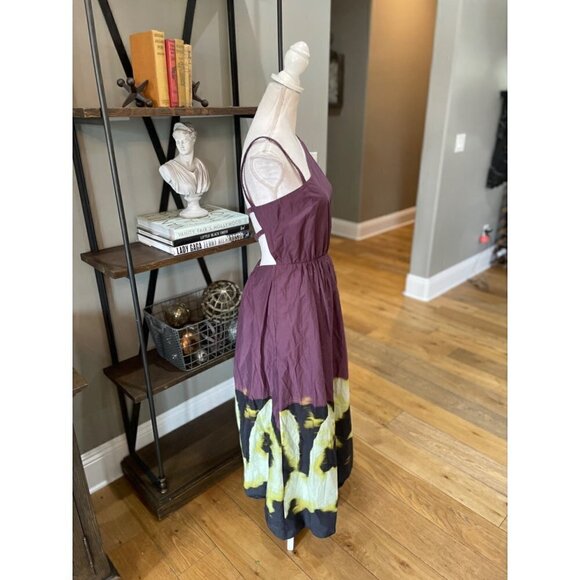 Jonathan Simkhai Collene Poplin Open Back Strappy Midi Dress Purple Size Medium - Picture 9 of 16